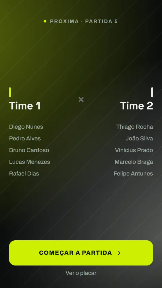 Os times sorteados para a próxima partida
